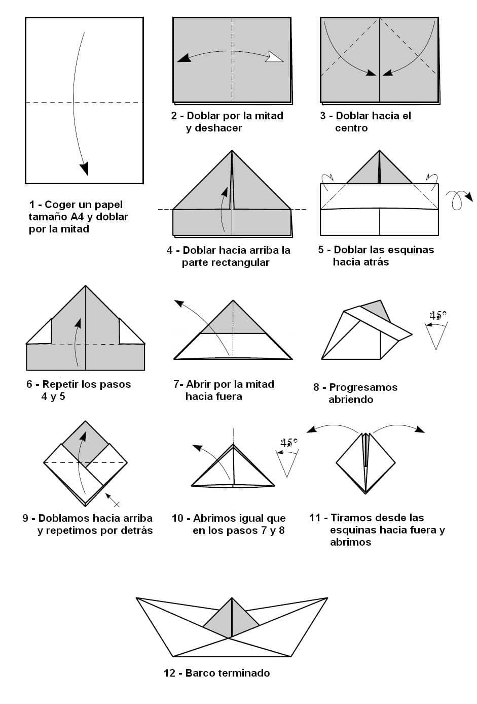 Cómo hacer un barco de papel: 10 Pasos (con imágenes)